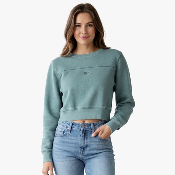 PINK Victoria's Secret Tops - PINK Victoria's Secret Green Sweatshirt